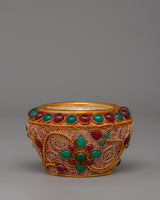 Gold-plated copper Golpa with coral
