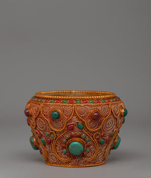 Tibetan Golpa Bowl Sacred Buddhist Ritual Decor