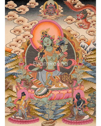 Green Tara Thangka Painting