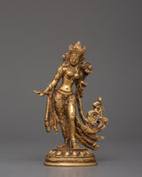 Handcrafted Standing Green Tara Statue