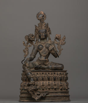 Antique Finish Green Tara Statue