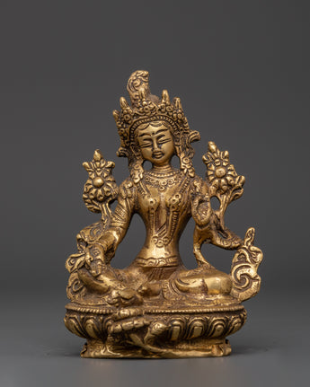 handmade spiritual Green Tara Statue