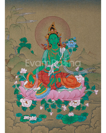 Goddess Arya Tara (Green Tara) Thangka