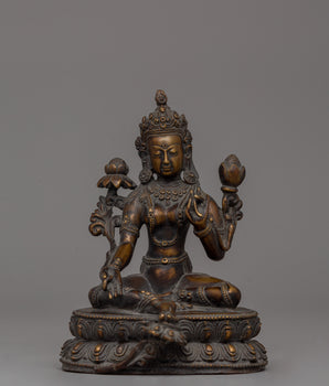 Handmade Green Tara Buddha Statue