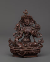oxidized-copper-green-tara-buddhist-deity-statue