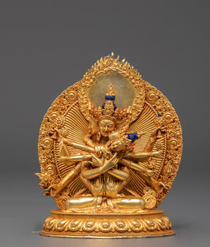 Bodhisattva Deity Guhyasamaja With His Consort Statue | Tantric Meditation Sculpture