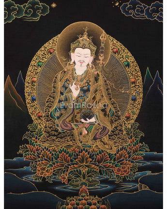 Traditional Peaceful Guru Rinpoche Thangka