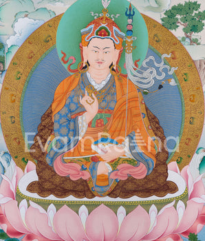 Traditional Padmasambhava Thangka Print | Art Of The Lotus Born Master | Guru Rinpoche Digital Print
