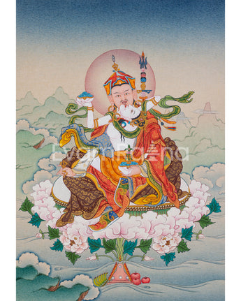 Guru Padmasambhava Digital Print | Guru Rinpoche and Yeshe Tsogyal Thangka Artwork