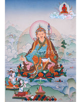 Guru Rinpoche Thangka with Mandarva and Yeshe Tsogyal