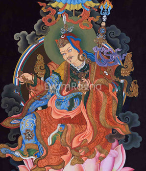 Traditional Giclee Print For Guru Rinpoche Puja | High Quality Giclee Print Of Lotus Born Master For Rituals