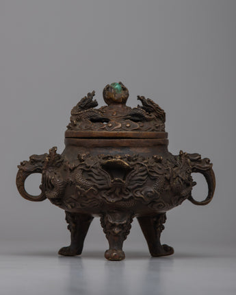 Copper Dragon Incense Burner