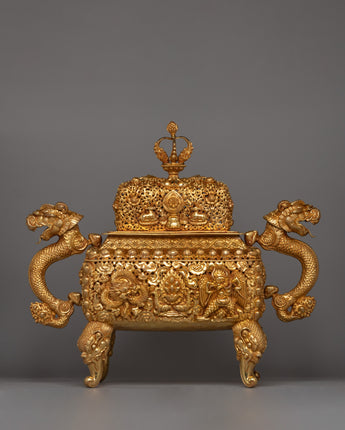 Gold-Plated Copper Incense Burner