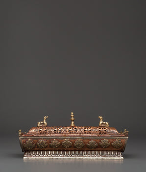 Tibetan Incense Burner with Auspicious Symbols