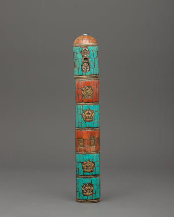 Coral Inlaid Incense Holder