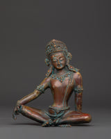 Oxidized Copper Indra sculpture