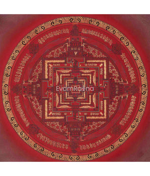 Kalachakra Mandala With A Red Background