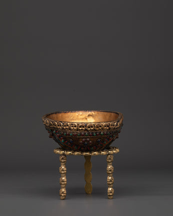 Copper Kapala with Brass Stand