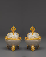 Handmade Kapala Set with Vajra Lid