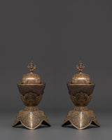 Tibetan Kapala Set for Tantric Rituals