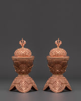 Copper Kapala Set with Lid & Base