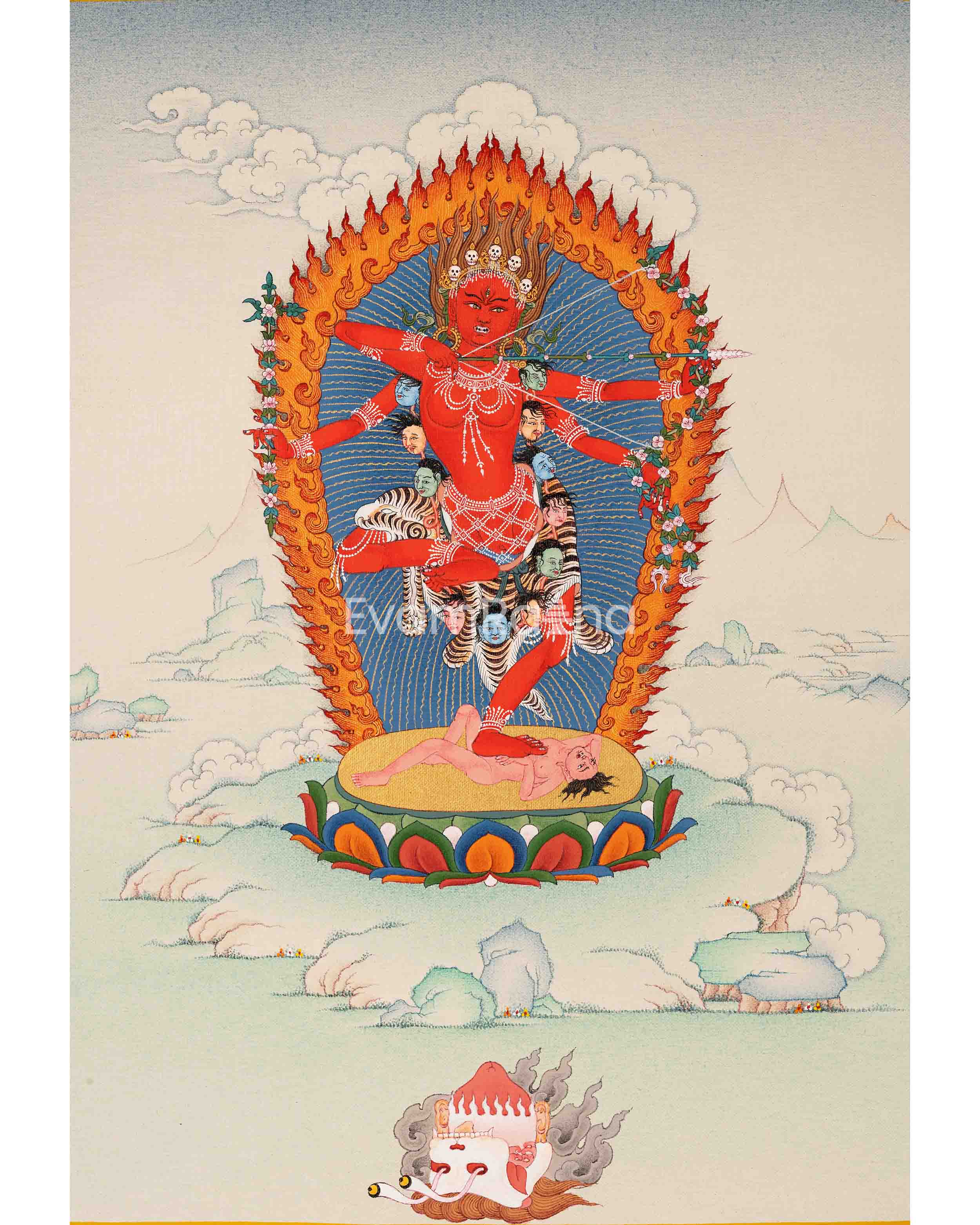 Hand-Painted Himalayan Thangka For Kurukulla Mantra Pratice | Traditio