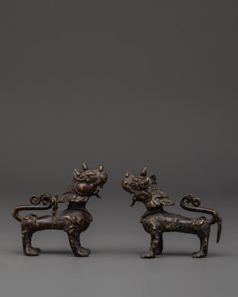 Handcrafted Bronze Lion Set