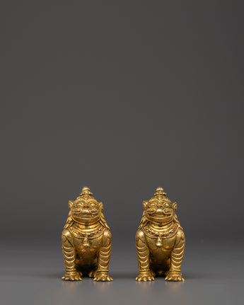 Handmade Lion Set Sculpture