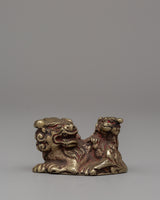White Metal Lion Statue