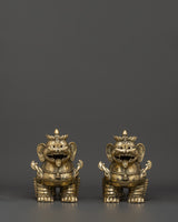 Handmade Tibetan Snow Lion Set