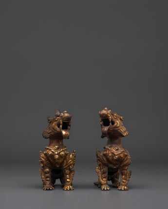 Handcrafted Lion Statue Set for Home Decor