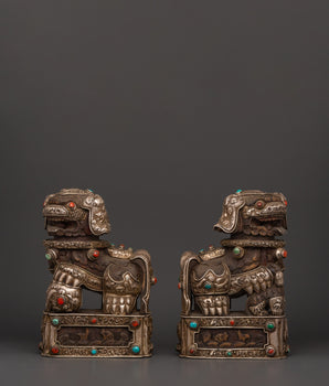 tibetan-lion-statue-set