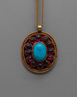 turquoise and garnet locket