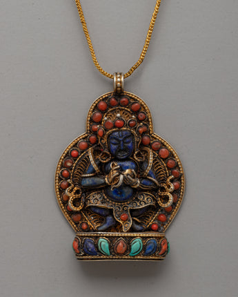 Locket with Lapis Lazuli and Coral