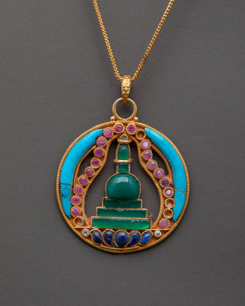 Handcrafted Silver Stupa Pendant
