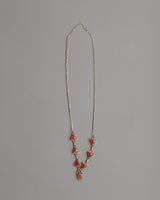 Silver and Triangle Coral Necklace