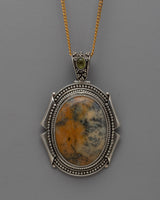 Agate Stone Silver Locket
