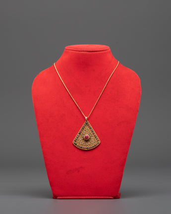 Silver Locket with Ruby