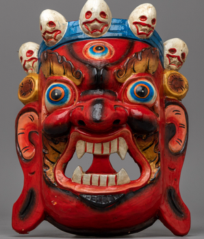 Mahakala Carved Wooden Mask
