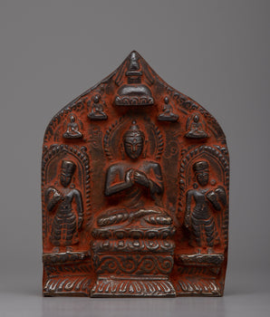 Brass Maitreya Buddha with Disciplies statue