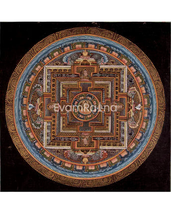 Vintage Buddha Mandala with Mantra