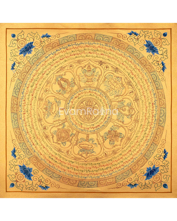 24K Golden Mandala Thangka for Spiritual Practice