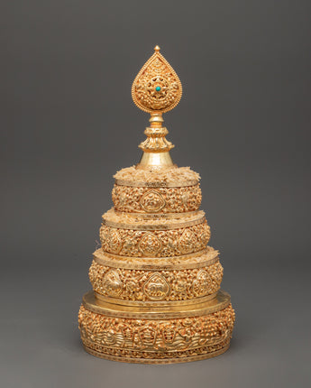 Gold Plated Tibetan Mandala Offering Set