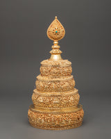 Gold Plated Tibetan Mandala Offering Set