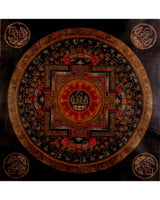 Oil-Varnished Endless Knot Mandala Thangka