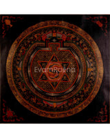 Oil Varnished Star Mandala Tibetan Thangka