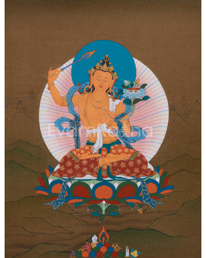 Enlightened Bodhisattva Manjushri Thangka