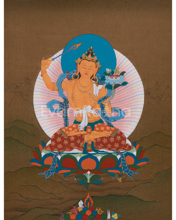 Enlightened Bodhisattva Manjushri Thangka