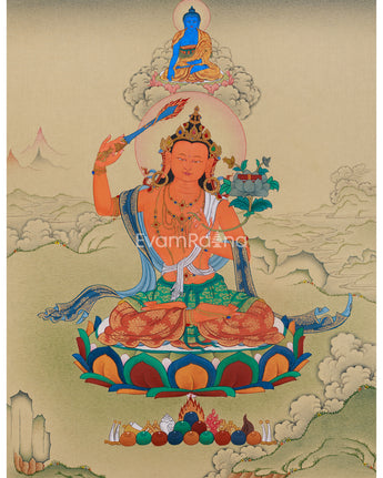 Traditional Manjushri With Mitrupa Thangka