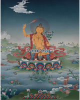 Divine Manjushri Thangka Print for Yoga Practice